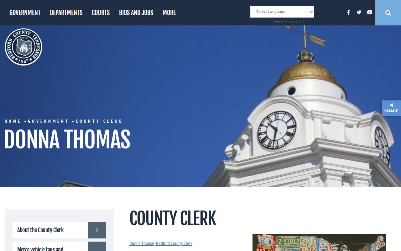 Shelbyville residents directory Bedford County Clerk records page